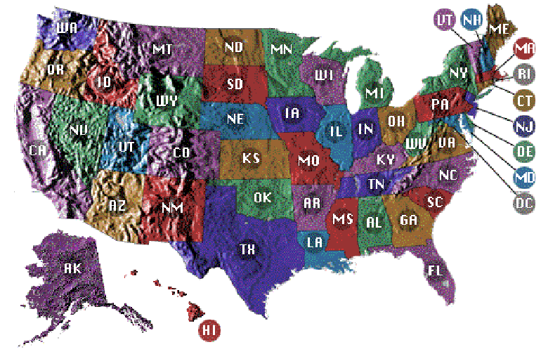 Clickable Map of the United States